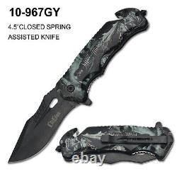 Wholesale Lot x24- 8 Spring ElitEdge Assisted Tactical Pocket Folding Knife-967