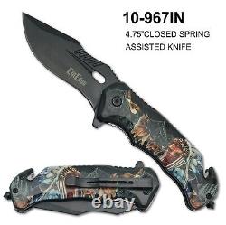 Wholesale Lot x24- 8 Spring ElitEdge Assisted Tactical Pocket Folding Knife-967