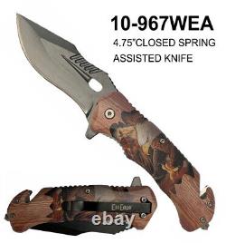 Wholesale Lot x24- 8 Spring ElitEdge Assisted Tactical Pocket Folding Knife-967