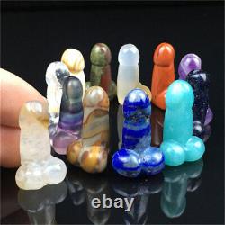 Wholesale Natural Male Penis Quartz Crystal Massager Carved Wand Gem Healing##