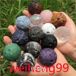 Wholesale Natural Moon Quartz sphere Carved Crystal ball reiki Heal gift 35mm+