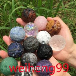 Wholesale Natural Moon Quartz sphere Carved Crystal ball reiki Heal gift 35mm+