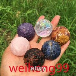 Wholesale Natural Moon Quartz sphere Carved Crystal ball reiki Heal gift 35mm+