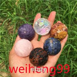 Wholesale Natural Moon Quartz sphere Carved Crystal ball reiki Heal gift 35mm+