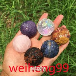 Wholesale Natural Moon Quartz sphere Carved Crystal ball reiki Heal gift 35mm+