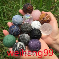 Wholesale Natural Moon Quartz sphere Carved Crystal ball reiki Heal gift 35mm+