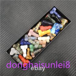 Wholesale Natural mix mini Penis quartz Crystal Carved Massager Wand Healing