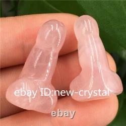 Wholesale! Natural rose Quartz Small Penis Crystal Massager Wand Healing 100pcs