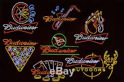 Wholesale lot 12 Bud Budweiser Bar neon sign lamp My whole collection Beer light