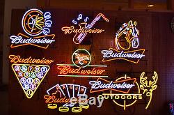 Wholesale lot 7 NEW Bud Budweiser Bar neon sign lamp My whole collection of Beer