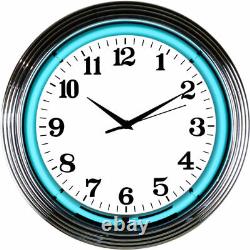 Wholesale lot of 10 Blue green yellow or Teal NEON chrome finish clock sign