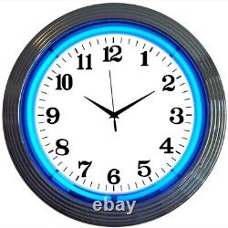 Wholesale lot of 10 Blue green yellow or Teal NEON chrome finish clock sign