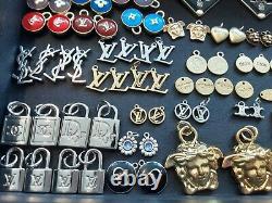 Wholesale lot of 160 colored charms zipper pull Pendants