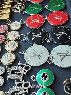 Wholesale lot of 160 colored charms zipper pull Pendants