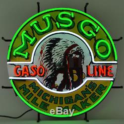 Wholesale lot of 4 Real Neon signs Gas and Oil Musgo Chevron American Standard