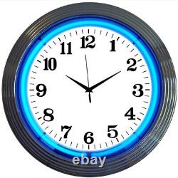 Wholesale lot of 5 Blue Green yellow Aquamarine Aqua NEON clock sign wall lamp