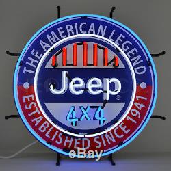 Wholesale lot of 7 Dealership Neon signs and clock Jeep Chrysler Willys Willy's