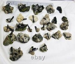 Wholesale lot of green epidote clusters specimens with Albite matrix 310 g