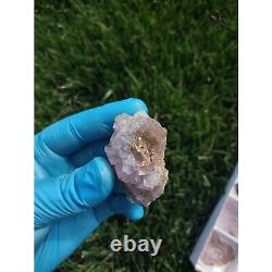 Wholesale minerals 40 Piece Flat of UV reactive Purple Lavender Fluorite