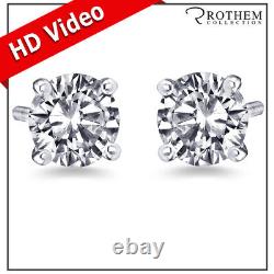 Womens Wedding Birthday 1.02 CT D I2 Diamond Earrings 14K White Gold 54423314