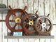Wood Ship Wheel Nautical Boat Wooden Brass Steering 12, 18, 24, Solid