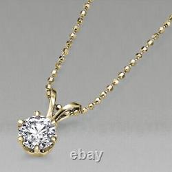 XMAS 0.70 CT D I2 Single Diamond Pendant Necklace 14K Yellow Gold 55180278