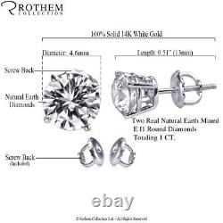 XMAS 1 ctw E I1 Natural Diamond Stud Earrings 14K White Gold 55047824