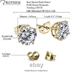 XMAS Anniversary 2.09 CT D SI2 Diamond Earrings 18K Yellow Gold 28855148