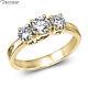 Xmas Womens 1 Ct F I3 Three Stone Diamond Ring 14k Yellow Gold 54017212